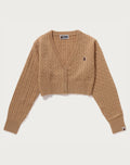 CABLE CROPPED KNIT CARDIGAN LADIES